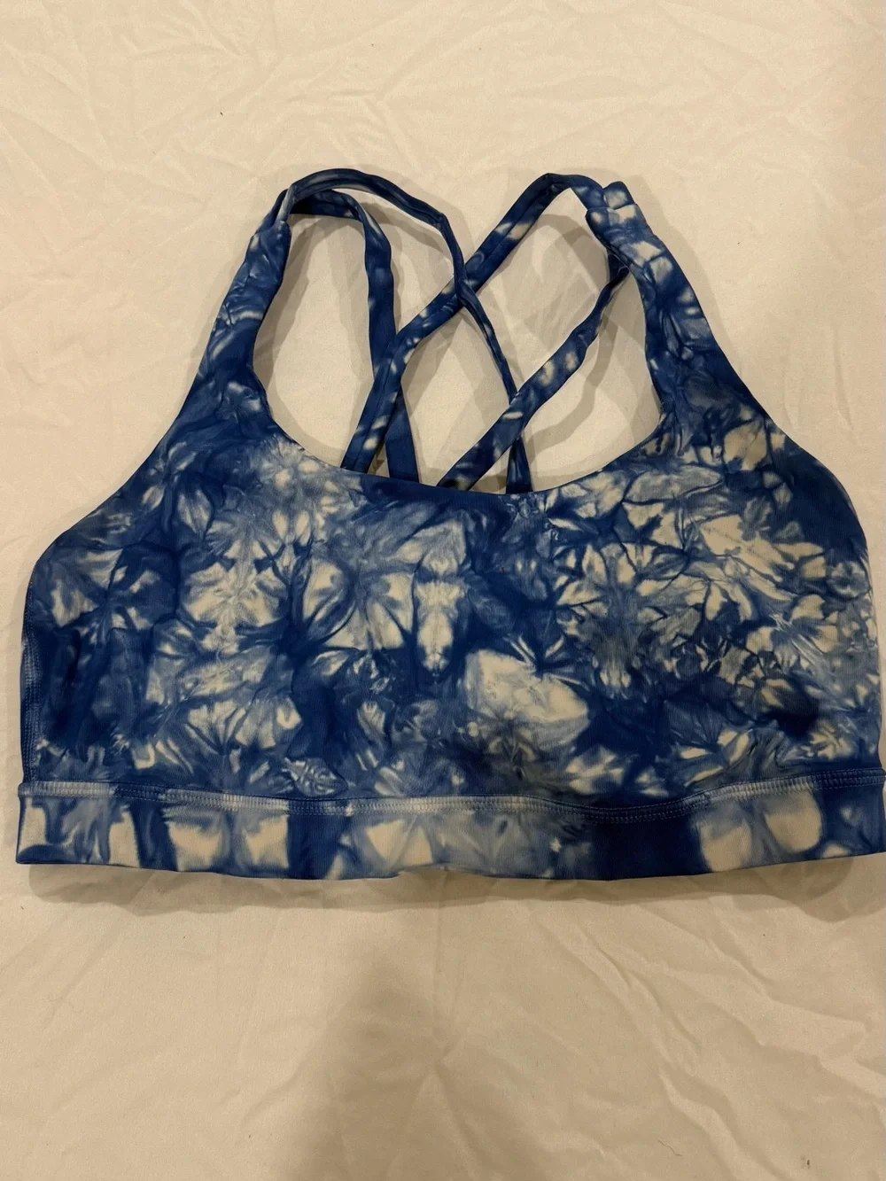 Women's Lululemon Energy Sports Bra | Blue & White Tie Dye